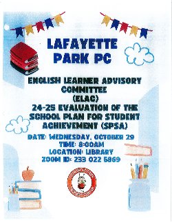 ELAC MEETING/REUNIÓN DE ELAC